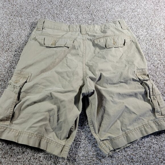 Signature by Levi Cargo Shorts Mens 34 Beige Multi Pocket Khak Utility - Picture 7 of 9